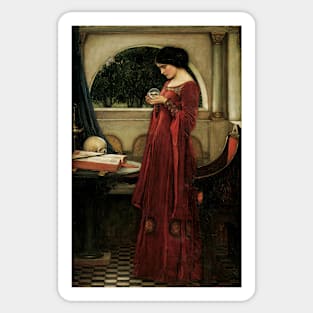 The Crystal Ball by John William Waterhouse Sticker